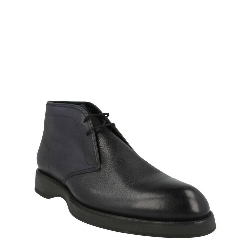 NEW BRIONI men's desert leather ankle boots in midnight blue